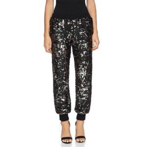 1. State Silver Black Sequin High Rise Jogger Pants